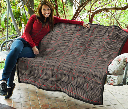 Brown Prince of Wales Check Print Quilt