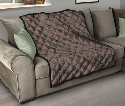 Brown Prince of Wales Check Print Quilt