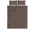 Brown Prince of Wales Check Print Quilt Bed Set