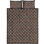 Brown Prince of Wales Check Print Quilt Bed Set