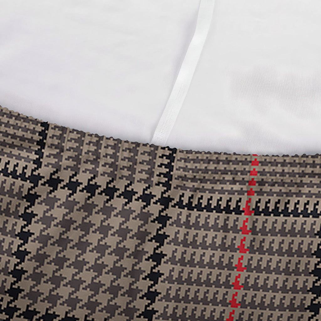 Brown Prince of Wales Check Print Sofa Cover