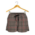 Brown Prince of Wales Check Print Women's Shorts