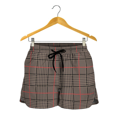 Brown Prince of Wales Check Print Women's Shorts