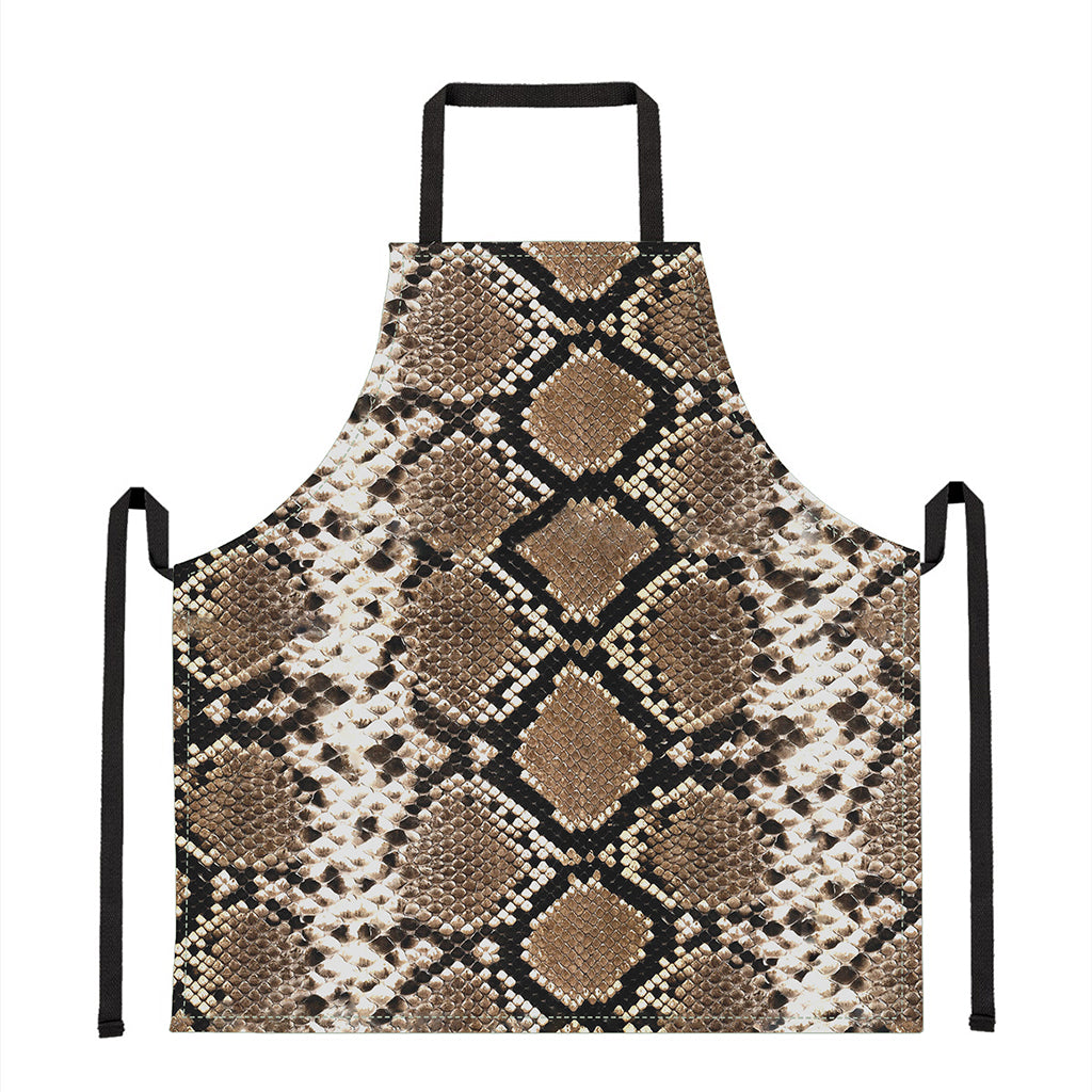 Brown Python Snakeskin Print Apron