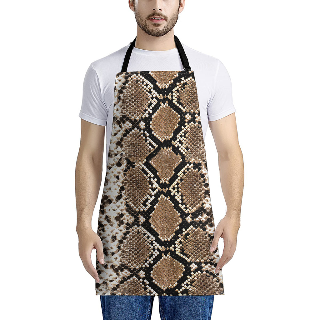 Brown Python Snakeskin Print Apron