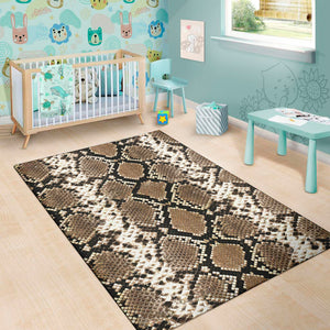 Brown Python Snakeskin Print Area Rug