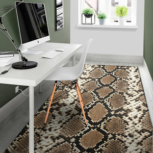 Brown Python Snakeskin Print Area Rug