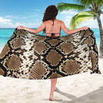 Brown Python Snakeskin Print Beach Sarong Wrap