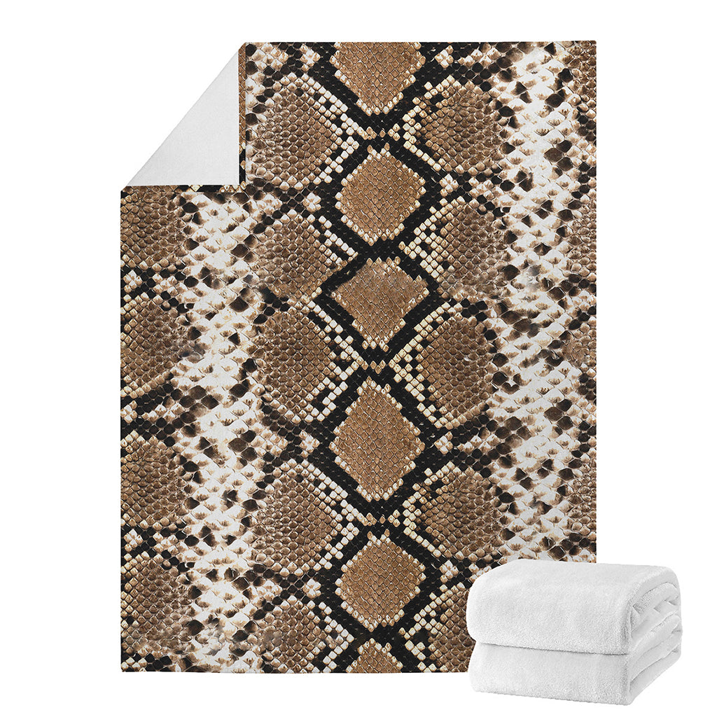 Brown Python Snakeskin Print Blanket