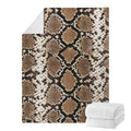 Brown Python Snakeskin Print Blanket