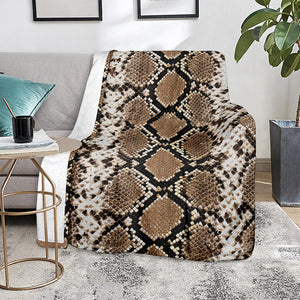 Brown Python Snakeskin Print Blanket