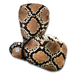 Brown Python Snakeskin Print Boxing Gloves