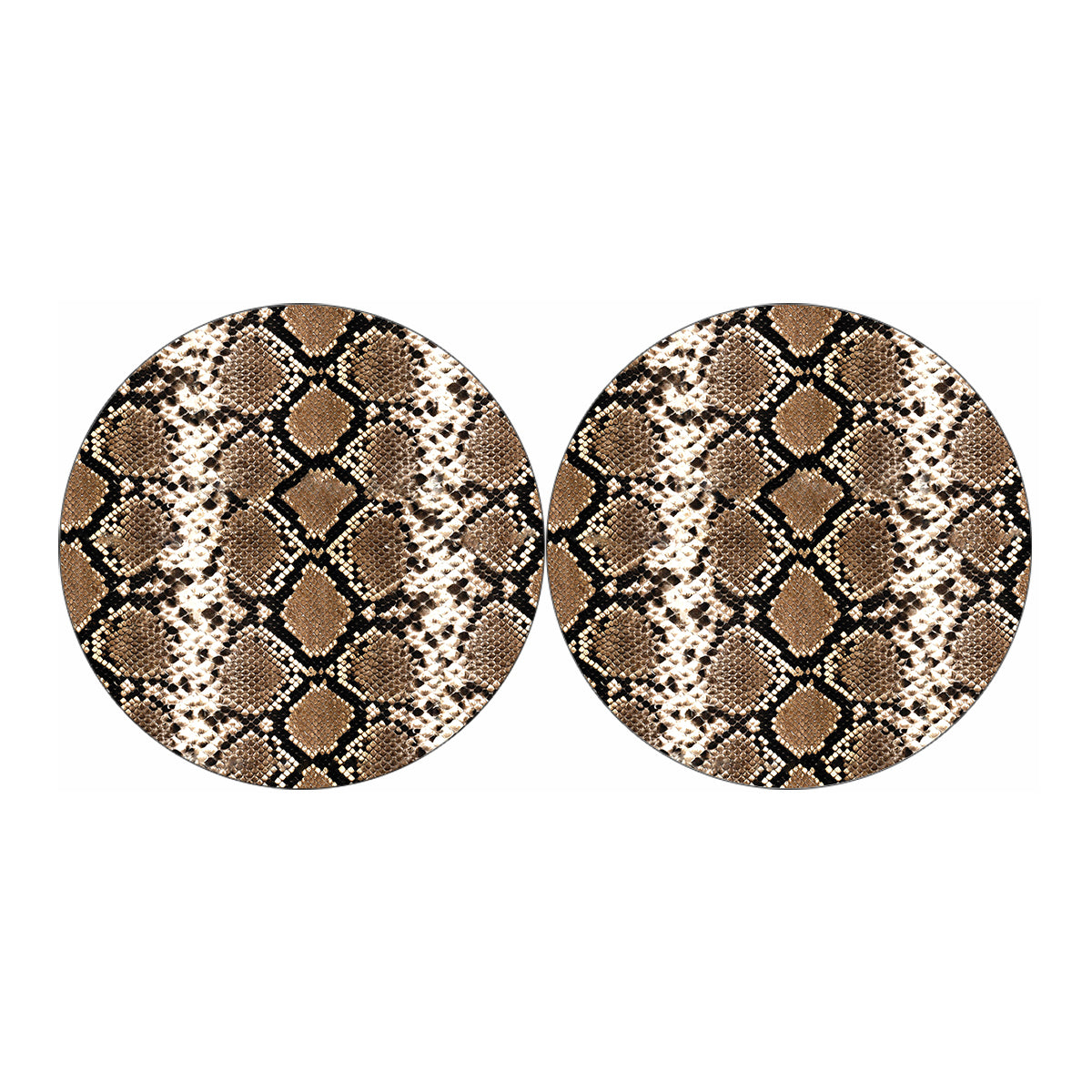 Brown Python Snakeskin Print Car Coasters