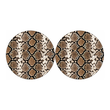 Brown Python Snakeskin Print Car Coasters