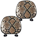 Brown Python Snakeskin Print Car Headrest Covers