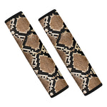 Brown Python Snakeskin Print Car Seat Belt Covers