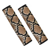 Brown Python Snakeskin Print Car Seat Belt Covers