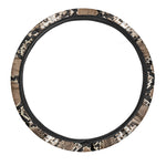 Brown Python Snakeskin Print Car Steering Wheel Cover