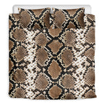 Brown Python Snakeskin Print Duvet Cover Bedding Set