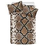 Brown Python Snakeskin Print Duvet Cover Bedding Set