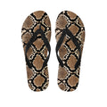 Brown Python Snakeskin Print Flip Flops