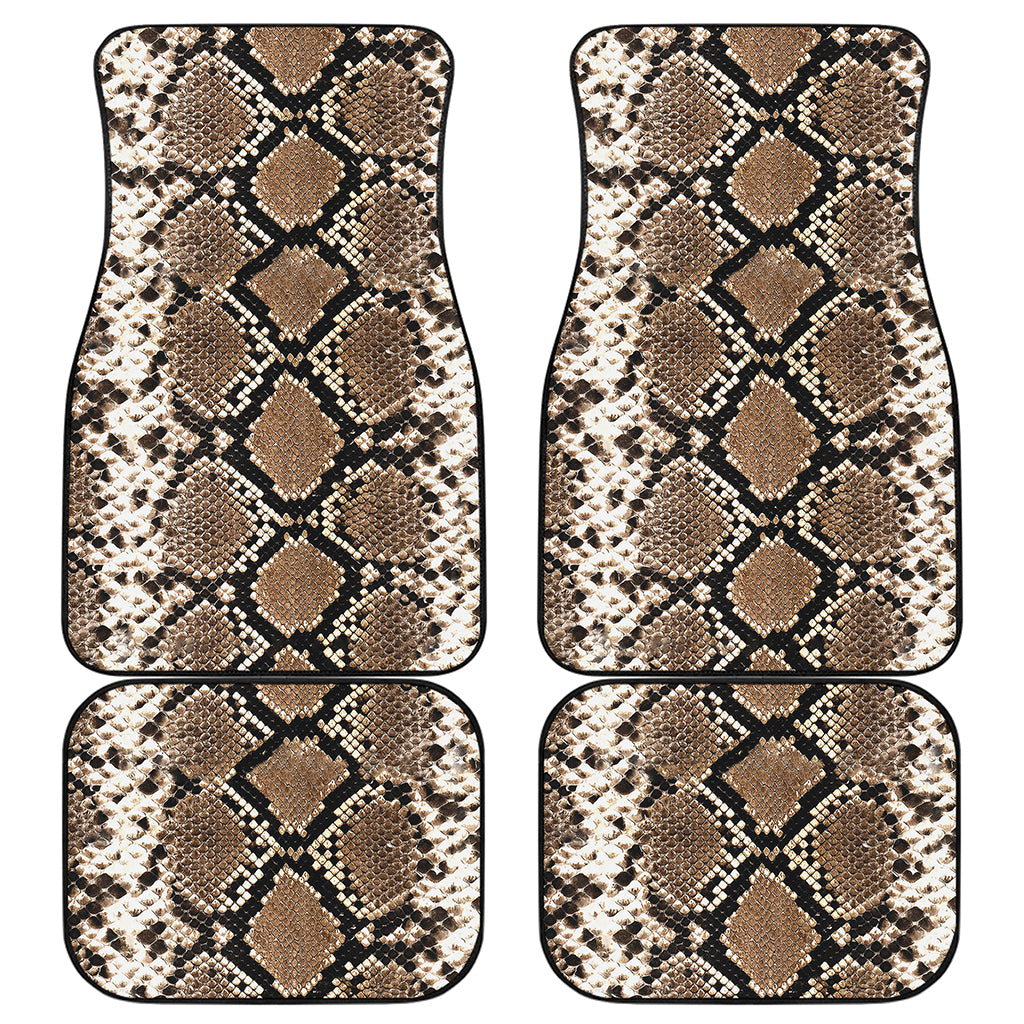 Brown Python Snakeskin Print Front and Back Car Floor Mats