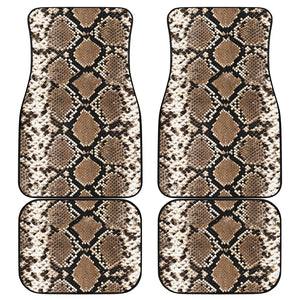 Brown Python Snakeskin Print Front and Back Car Floor Mats