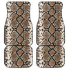 Brown Python Snakeskin Print Front and Back Car Floor Mats