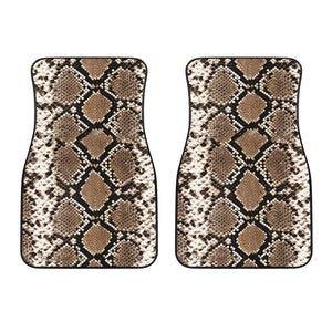 Brown Python Snakeskin Print Front Car Floor Mats