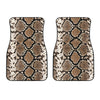 Brown Python Snakeskin Print Front Car Floor Mats