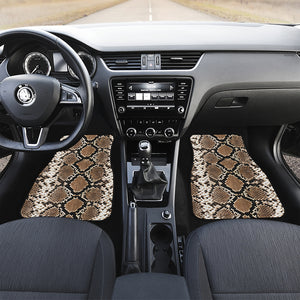 Brown Python Snakeskin Print Front Car Floor Mats