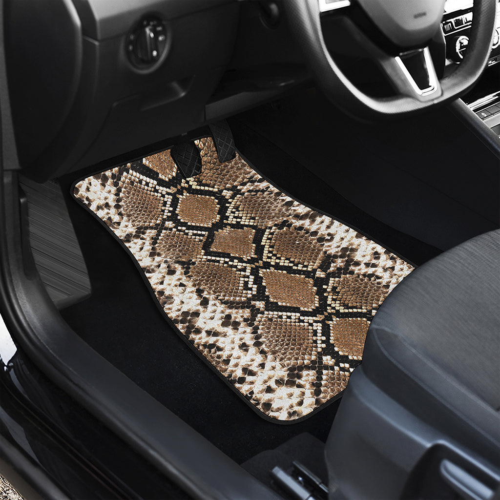 Brown Python Snakeskin Print Front Car Floor Mats