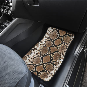 Brown Python Snakeskin Print Front Car Floor Mats