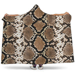 Brown Python Snakeskin Print Hooded Blanket
