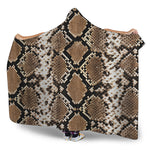 Brown Python Snakeskin Print Hooded Blanket