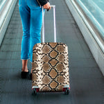 Brown Python Snakeskin Print Luggage Cover