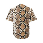 Brown Python Snakeskin Print Men's Baseball Jersey