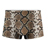 Brown Python Snakeskin Print Men's Boxer Briefs