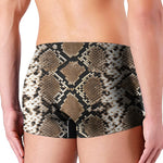 Brown Python Snakeskin Print Men's Boxer Briefs