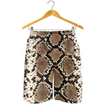 Brown Python Snakeskin Print Men's Shorts