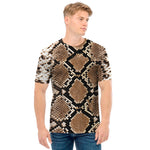 Brown Python Snakeskin Print Men's T-Shirt