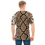 Brown Python Snakeskin Print Men's T-Shirt