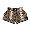 Brown Python Snakeskin Print Muay Thai Boxing Shorts