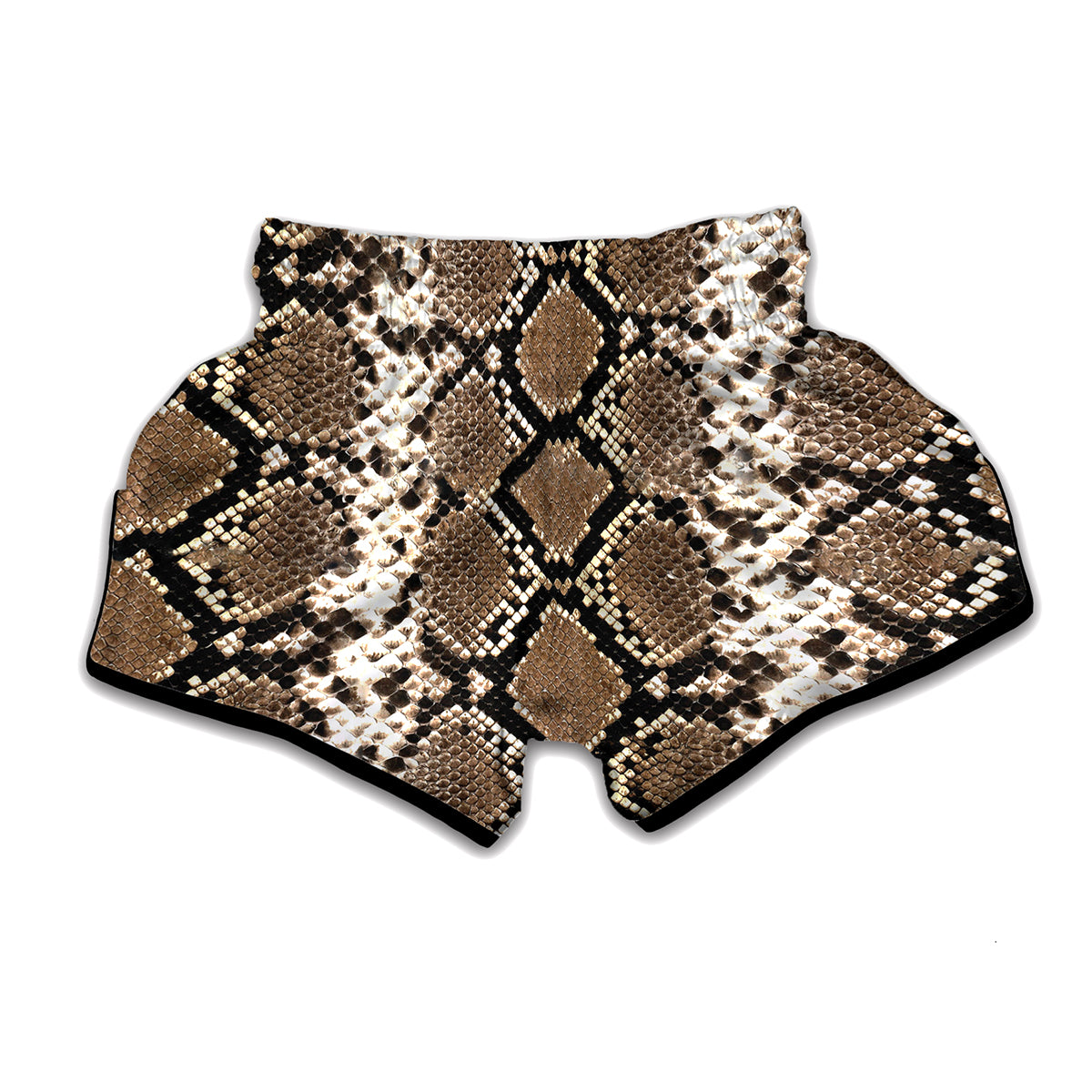 Brown Python Snakeskin Print Muay Thai Boxing Shorts