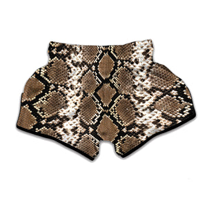 Brown Python Snakeskin Print Muay Thai Boxing Shorts