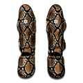 Brown Python Snakeskin Print Muay Thai Shin Guards