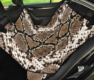 Brown Python Snakeskin Print Pet Car Back Seat Cover