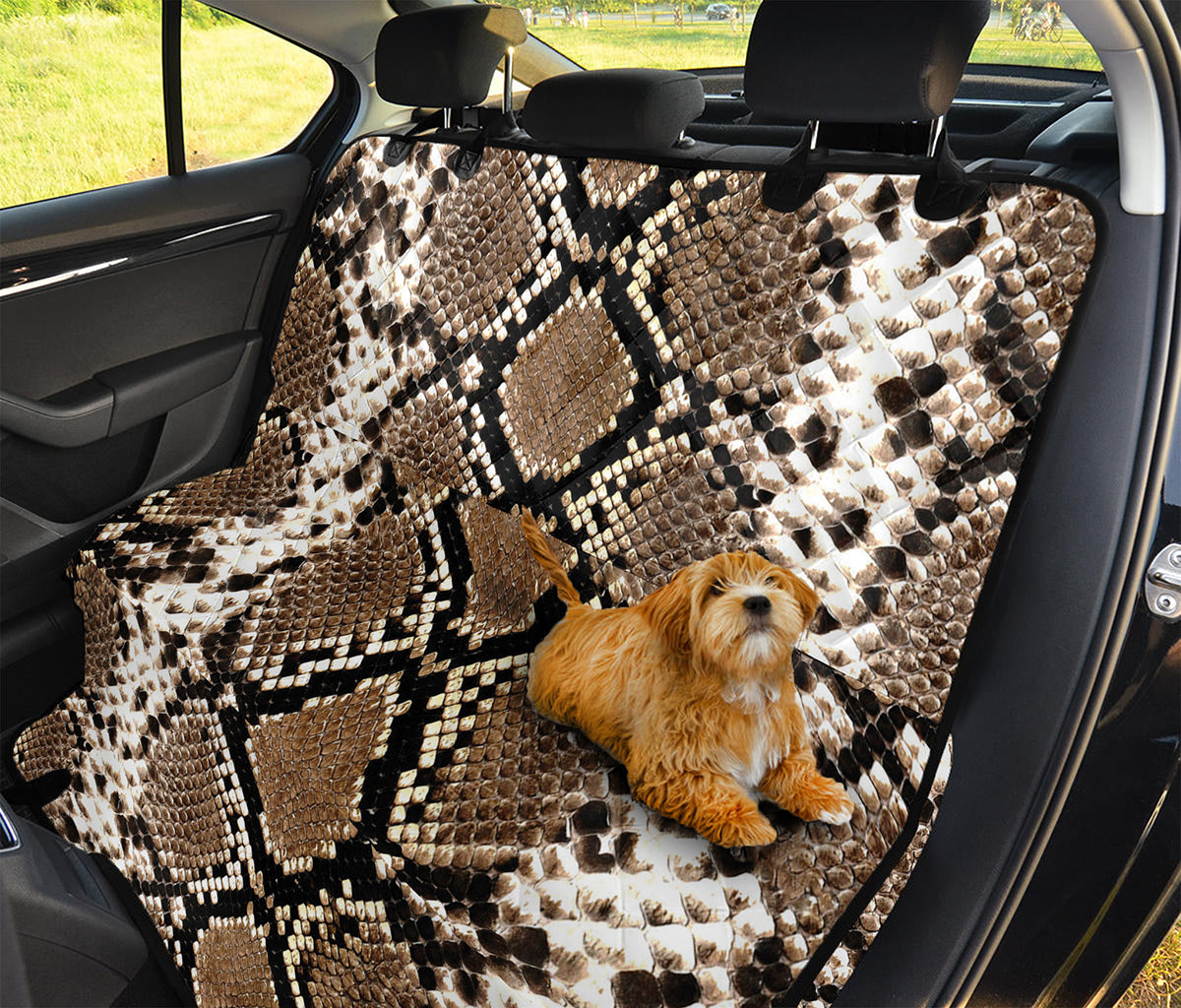 Brown Python Snakeskin Print Pet Car Back Seat Cover