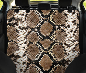 Brown Python Snakeskin Print Pet Car Back Seat Cover