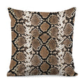 Brown Python Snakeskin Print Pillow Cover